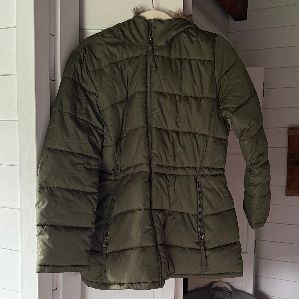GAP Women's Dark Green Puffer Jacket
